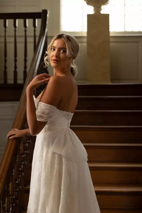 Cove FL Feminine Allover Floral Lace Bridal Gown Nicki Flynn